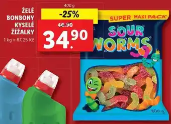 Lidl Želé bonbony kyselé žĺžalky, 400 g nabídka