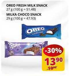 Oreo fresh milk snack 27 g