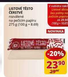 Flop Listové těsto čerstvé rozválené na pečícím papíru 275 g nabídka
