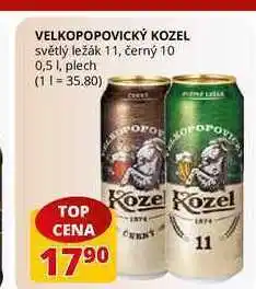 Flop Velkopopovický kozel světlý ležák 11 0,5 l, plech nabídka