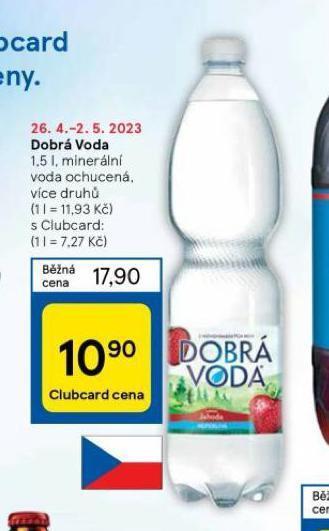 Tesco Dobrá voda ochucená nabídka