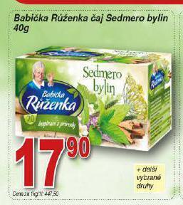 Hruška Babička růženka čaj nabídka