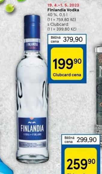 Tesco Finalndia vodka nabídka