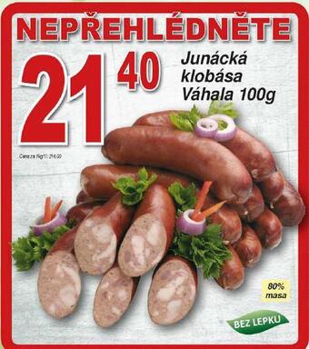 Hruška Junácká klobása nabídka