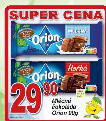 Hruška Orion čokoláda nabídka
