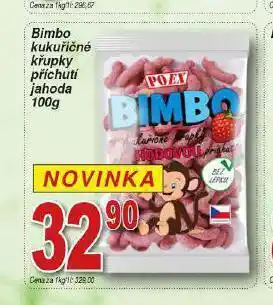 Hruška Bimbo kukuřičné křupky s příchutí jahoda nabídka