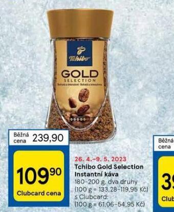 Tesco Tchibo gold selection instantní káva nabídka