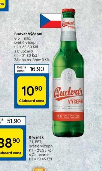 Tesco Pivo budvar výčepní nabídka