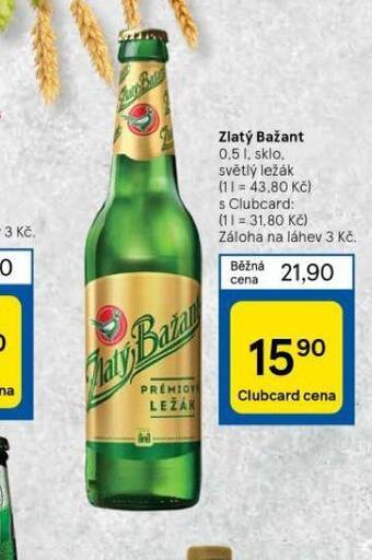 Tesco Pivo zlatý bažant nabídka