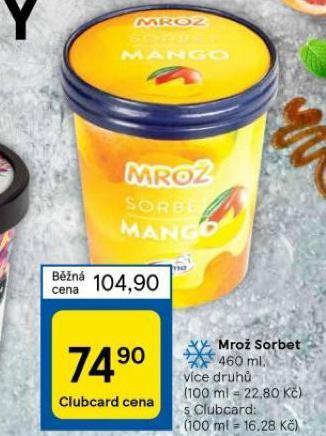 Tesco Mrož sorbet nabídka