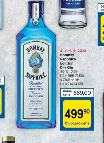 Tesco Bombay sapphire london dry gin nabídka