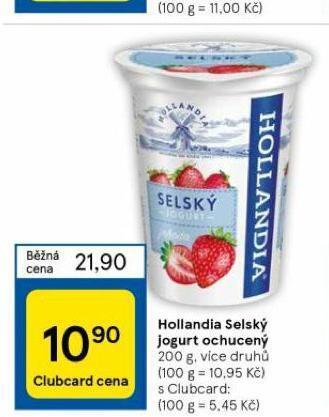 Tesco Hollandia selský jogurt ochucený nabídka