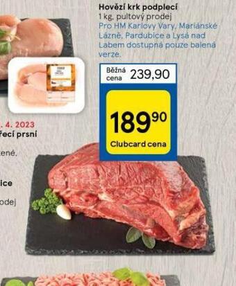 Tesco Hovězí krk podplečí nabídka