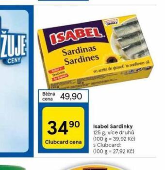 Tesco Isabel sardinky nabídka