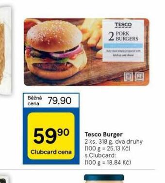 Tesco Tesco burger nabídka