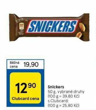 Tesco Snickers nabídka