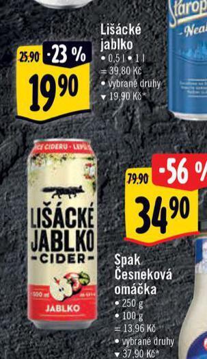 Albert Lišácké jablko cider nabídka