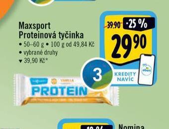 Albert Maxsport proteinová tyčinka nabídka