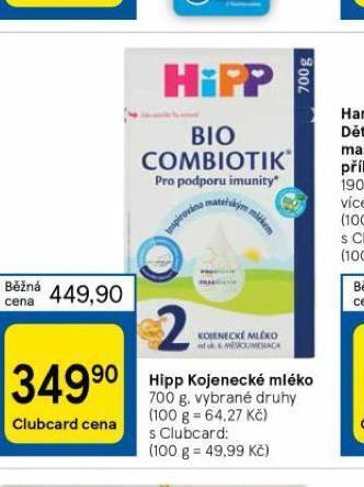 Tesco Hipp kojenecké mléko nabídka