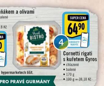 Albert Cornetti rigati s kuřetem gyros nabídka