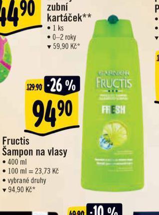 Albert Fructis šampon nabídka