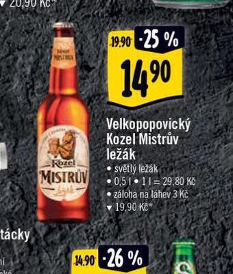 Albert Pivo velkopopovický kozel nabídka