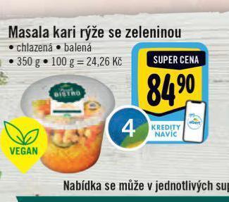 Albert Masala kari rýže se zeleninou nabídka