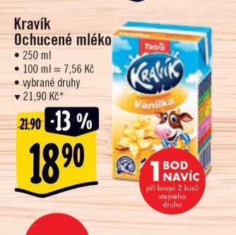 Albert Kravík ochucené mléko nabídka