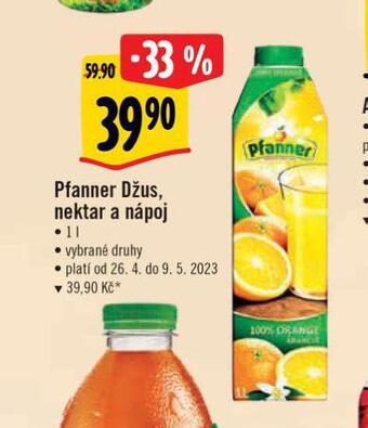 Albert Pfanner džus, nektar a nápoj nabídka