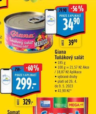 Albert Giana tuňákový salát nabídka