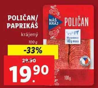 Lidl Poličan / paprikáš, 100 g nabídka