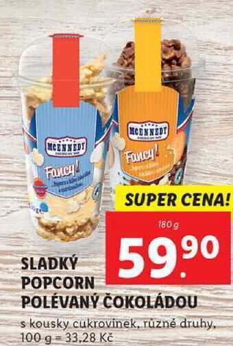 Lidl Sladký popcorn polévaný čokoládou, 180 g nabídka