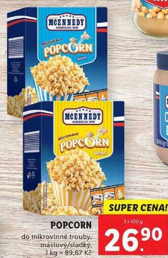 Lidl Popcorn, 3x 100 g nabídka