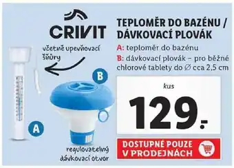 Lidl Teploměr do bazénu / crivit dávkovací plovák nabídka