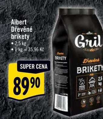 Albert Albert dřevěné brikety 2,5 kg nabídka