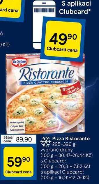 Tesco Pizza ristorante 295-390 g nabídka