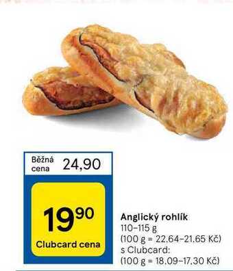 Tesco Anglický rohlík 110-115 g nabídka