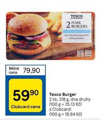 Tesco Tesco burger 2 ks. 318 g nabídka