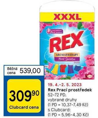Tesco Rex prací prostředek 52-72 pd nabídka