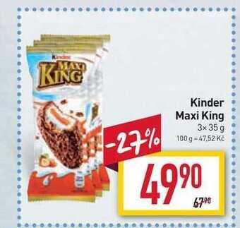 Billa Kinder maxi king 3x 35 g nabídka