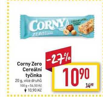 Billa Corny zero cereální tyčinka 20 g nabídka