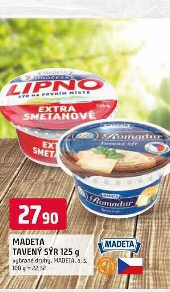 Trefa Madeta jihočeské lipno tavený sýr 125g, vybrané druhy nabídka