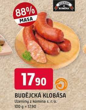 Trefa Budějcká klobása 100 g nabídka