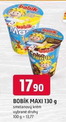 Trefa Bobík maxi smetanový krém 130g, vybrané druhy nabídka