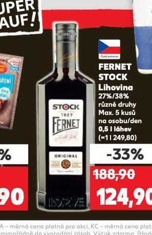 Kaufland Fernet stock nabídka