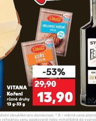 Kaufland Vitana koření nabídka