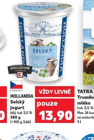 Kaufland Hollandia selský jogurt nabídka