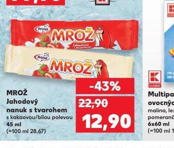 Kaufland Mrož jahodový nanuk s tvarohem nabídka