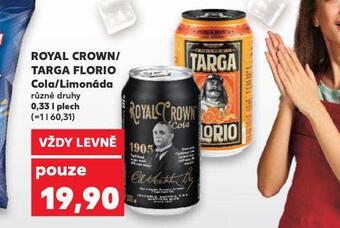 Kaufland Royal crown / targa florio cola / limonáda nabídka