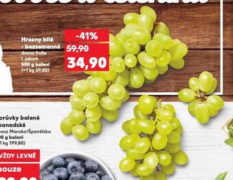 Kaufland Hrozny bílé bezsemenné nabídka